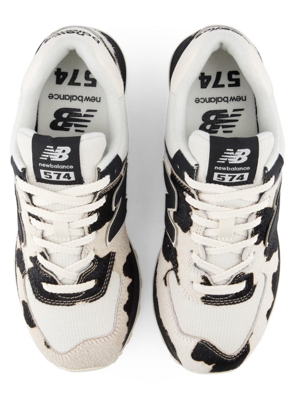🐄 NEW BALANCE 574 COW PRINT BLACK WHITE 🐄 - Picture 4 of 5